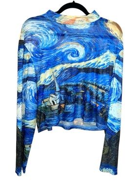 𝐒𝐇𝐄𝐈𝐍 | ABSTRACT MESH LONG SLEEVE TOP